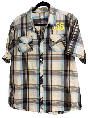 Disney Parks Walt Disney World Mickey Plaid Button Up Shirt Mens XL Cotton